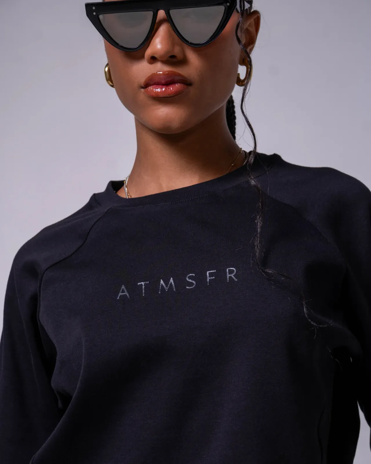 ASCEND CROPPED SWEARTSHIRT BLACK
